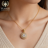 Collier pendentif en argent sterling S925 avec halo rond en moissanite pour femme, idéal pour le quotidien, les fêtes et les mariages, possibilité de personnalisation, vente en gros