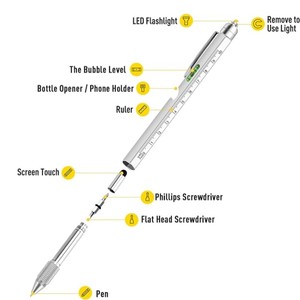 Kim loại LED ánh sáng bút <span class=keywords><strong>stylus</strong></span> mức độ bóng lên điều khiển bút chức năng trong công cụ đa chức năng người đàn ông Logo Led bút tùy chỉnh bút với biểu tượng tùy chỉnh - Product Image 2