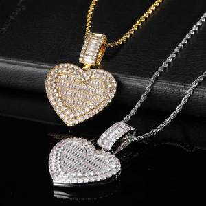 Venta Directa de Colgantes de Cobre con Circonita Cúbica en Forma de Corazón, Chapados en Oro de 14k - Product Image 6