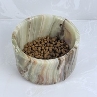 Gamelle en marbre naturel pour animaux de compagnie, anti-étouffement, pour chat et chien, fond plat, antidérapante, en pierre, pour nourriture et eau, vente en gros