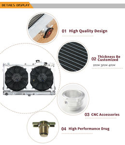 Radiador <span class=keywords><strong>de</strong></span> aluminio con ventilador <span class=keywords><strong>de</strong></span> cubierta para tanque <span class=keywords><strong>de</strong></span> agua Mazda <span class=keywords><strong>Mia</strong></span> 1989 1.6L I4 1997- - Product Image 6