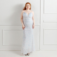 18523-S # Robes de soirée à paillettes Robe de soirée longue sexy pour femmes Robe formelle pour grosse dame Robe grande taille