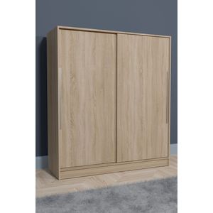 Armario Moderno Zambak Sonoma de 2 Puertas con Cajones Convertibles, Armario Plegable para Dormitorio, Organizador de Ropa - Product Image 1