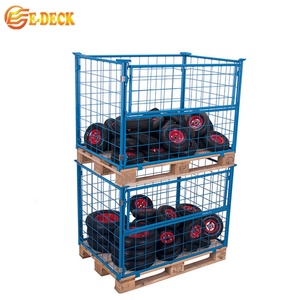 Thép <span class=keywords><strong>Stackable</strong></span> Có Thể Gập Lại Chất Lượng Cao Kho Công Nghiệp Mạ Kẽm Dây Lưới <span class=keywords><strong>Pallet</strong></span> Container Với <span class=keywords><strong>Pallet</strong></span> Gỗ - Product Image 5