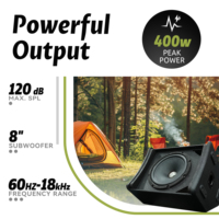 Altavoces Coaxiales Accuracy Pro Audio WK08D5 de 8 Pulgadas, Sistema de Altavoces Autoamplificados Portátiles PA
