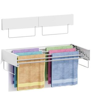 Sliding Retractable Collapsible Fordable Pull Push Out Steel Clothes Drying Rack Clothes Korea Wall Mount Hanger for the Clothes - Product Image 1