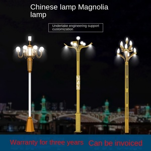เสาไฟสวนเหล็กกลางแจ้ง หลอดไฟ LED พร้อมโคมแก้ว 2700K IP66 หลอดไฟ A19 แบบไม่ถอดได้ ใช้ไฟ AC 220V พลังงานแสงอาทิตย์ พร้อมเซ็นเซอร์ตรวจจับความเคลื่อนไหว ปรับความสว่างได้ - Product Image 2