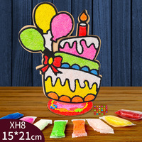 Pintura de Madera con Copos de Nieve 3D, Set de Pintura Multicolor DIY, Arcilla Rellena de Perlas, Pintura Infantil, Rompecabezas DIY, Arcilla Hecha a Mano