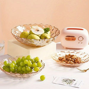 Prato de Vidro Vintage de Estilo Europeu de Grande Capacidade Moderno Clássico para Sala de Estar Restaurante Festa Petiscos - Product Image 5