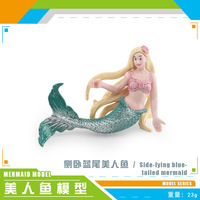 Modèle de poupée de conte de fées transfrontalier pour enfants, figurines de sirène, de requin et d'humains, décorations de scène océanique pour le développement cognitif