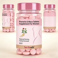 Comprimés de complexe Pueraria Mirifica Maca pour l'équilibre hormonal féminin, la beauté de la peau, antioxydant, complément alimentaire à base de plantes