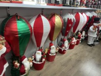 Décoration de Noël Ballon à Air Chaud Père Noël Pliable Lumineux LED Suspendu Intérieur pour Maison