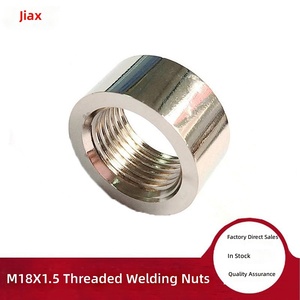 M18x1.5 Nickel Plated Steel Exhaust Welding Nut | CNC Machined Sensor Port Boss for Automotive Exhaust Systems - Product Image 2