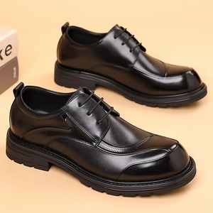 <span class=keywords><strong>Chaussures</strong></span> habillées en cuir véritable pour hommes, en cuir <span class=keywords><strong>de</strong></span> vachette première couche, à bout large, pour le quotidien, avec fermeture à lacets, idéales pour l'automne - Product Image 3