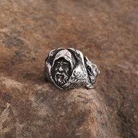 Bague pour homme en acier inoxydable, bijoux du patrimoine nordique, bague viking du dieu nordique Odin, vente en gros de bijoux