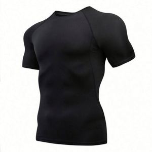 Camiseta de compresión de manga corta para hombre, de secado rápido, cuello redondo, ajuste ceñido, para verano, ciclismo, entrenamiento y gimnasio, en stock. - Product Image 4