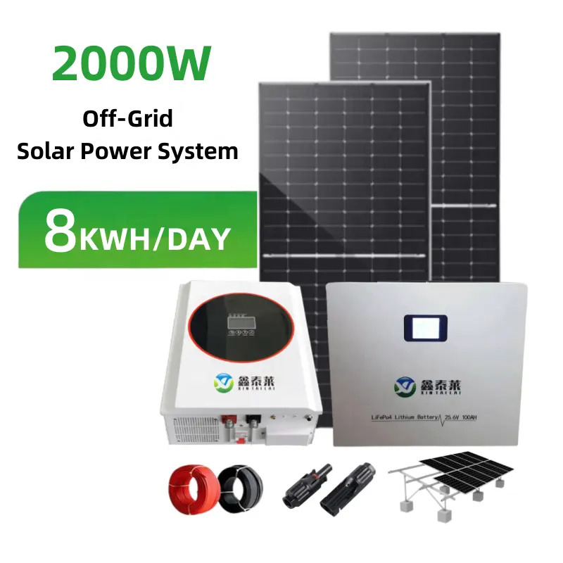 2KW 2000W 2KVA House Home Solar Panel Kit 1000W Solar Power System For Home