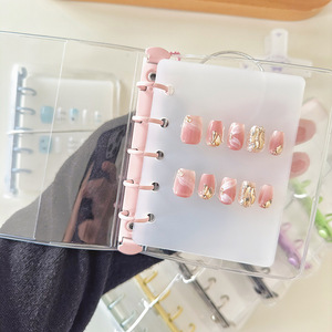 M5 Macaron Koreaanse stijl PVC kaart fotoalbum kaartentas schoolkantoorbenodigdheden student schattig transparant 5-gaats map ring - Product Image 2