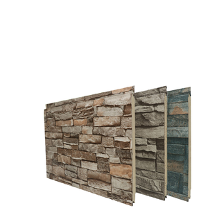 Thiết kế hiện đại chống cháy cách điện kim loại Panel tường ứng dụng ngoài trời bánh sandwich cho bên ngoài bức tường Ốp prefab nhà khách sạn - Product Image 1