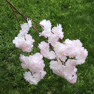 Artificial Bunga Red Cherry Blossom Flower Flor De Cerejeira Sakura for Wedding Centerpieces