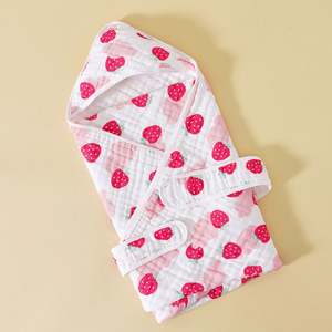 100% Cotton Woven Unisex Infant Swaddle <b>Blanket</b> Customizable Newborn Sleepsack Adjustable Baby Hood Cartoon Pattern 0-3 Months - Product Image 1