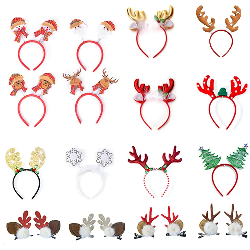 Christmas Headbands for Children Santa Elk Antlers Baby Headband Kids Diadem Elf Ears Horns Noel Navidad