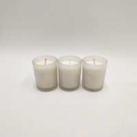 100% coton mèche gommage bocal en verre bougie blanche avec de la cire de soja transparente parfumée pour les occasions de Pâques