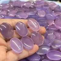 18x25mm violeta Calcedonia ágatas anillo ovalado accesorios de piedra incrustaciones para colgante pulsera collar fabricación de joyas