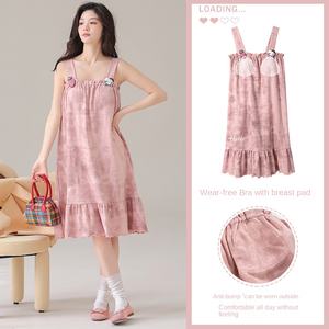 Pijamas de Pareja de Verano, Camisón de <span class=keywords><strong>Tirantes</strong></span> de Algodón Puro, Lindo para Mujer, Talla Grande, Traje de Casa de Manga Corta para <span class=keywords><strong>Hombre</strong></span>, Primavera y Otoño - Product Image 6