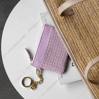 TILONSTAR dompet pendek wanita, dompet koin penyimpan kartu dengan ritsleting gantungan kunci