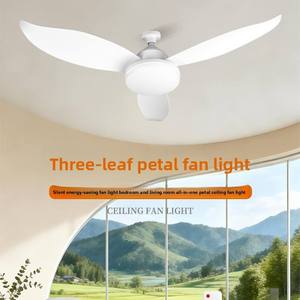 Ventilateur de plafond LED blanc moderne, 5 pales, moteur DC, télécommande, montage encastré, 5 vitesses, corps en plastique, salon, lumière 5000K, intensité variable - Product Image 3