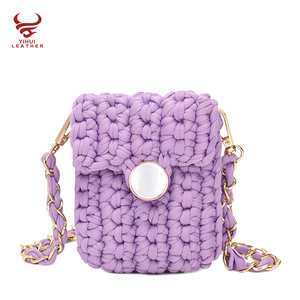 Vendedor superior 2022 hecho a mano mujer tejido algodón teléfono móvil <span class=keywords><strong>bolsa</strong></span> ganchillo bolsas - Product Image 5