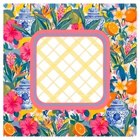 Tapis de Mahjong carré 31,5x31,5 pouces, imprimé floral tropical et agrumes, rembourrage insonorisant, sac de transport, pour jeux de poker et de dominos