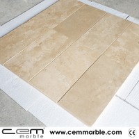 Carreaux de travertin classiques de qualité supérieure, motif français, finition polie, antidérapants, épaisseur 12 mm, pour extérieur de villa, vente en gros