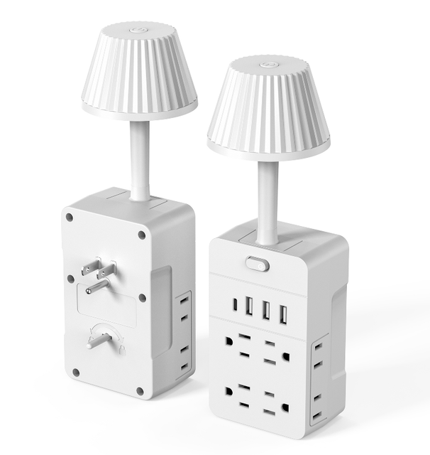 Wholesale 13 in 1 Extension Socket with Night Light 8 AC Outlets 4 USB C Fast Charging Multi Plug Power Strip OEM/ODM Factory