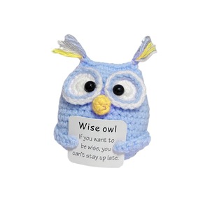 Peluche de hilo de dibujos animados tejido a mano, <span class=keywords><strong>serie</strong></span> de búhos azules abrazables, lindo, positivo e inspirador, de animales y naturaleza, Zhejiang Y512775, el más vendido - Product Image 5