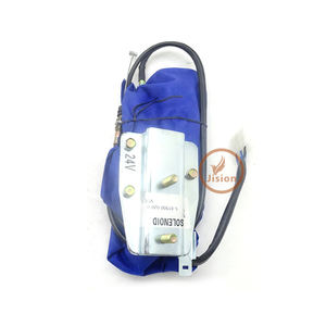 Válvula Solenoide de Apagado de 24V para Isuzu 6Bg1, Aleación de Aluminio Plateada, Buen Precio Final, Piezas de Maquinaria de Construcción para el Modelo Ex200-2 - Product Image 3