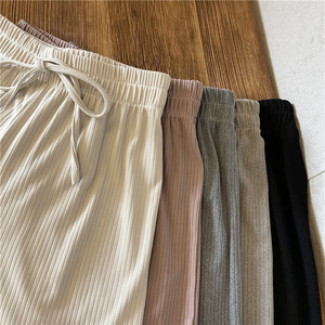 Solid color wide-leg pants women's spring and autumn new style all-<b>match</b> drape loose straight-leg pants high waist - Product Image 3