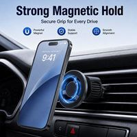 Support de téléphone magnétique universel à clipser pour voiture, fixation par ventouse, hauteur réglable, rotation à 360 degrés, idéal pour les trajets quotidiens