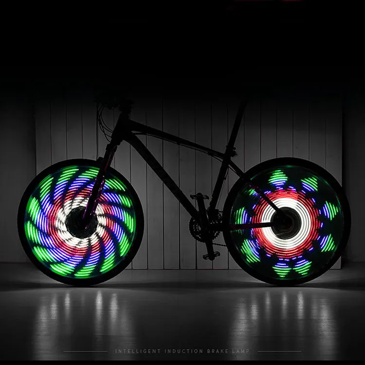 OEM waterproof colorful bike motorcycle hub spoke light 30 pattern LED bicycle wheel Light
