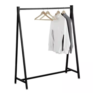 OEM ODM Customizable 47.2'' Metal Wood Garment <b>Rack</b> Foldable Freestanding Simple Wardrobe <b>Rack</b> for Living Room Bathroom Use - Product Image 4