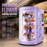 Distributeur automatique de fleurs Ouruoxi, directement de l'usine, entièrement automatique, réfrigéré, intelligent, avec écran LED