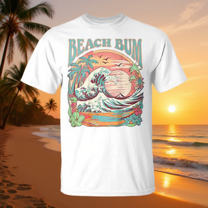 Camiseta Beach Bum Surf Wave Tropical Sunset, talla mediana, unisex, cuello redondo, manga corta, para adultos - Product Image 2