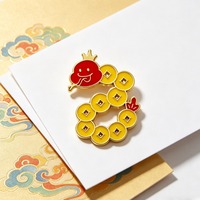 Broche Thème Serpent en Alliage de Zinc, Motif Pièce de Monnaie Porte-Bonheur, Ornement pour Vêtements et Sacs, Accessoire Festif Adorable pour Cadeau de Fêtes