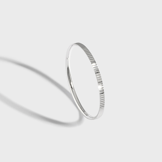 Fashion Stackable Jewellery Women Simple Hammered Sterling Silver Ring