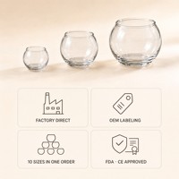 Vase à bougie en verre transparent à base épaisse, rond, 10 tailles, pour centre de table, décoration intérieure