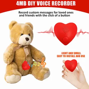 Boîte de module de son téléchargeable en forme de coeur 4M Haut-parleur de puce musicale pour animaux en peluche