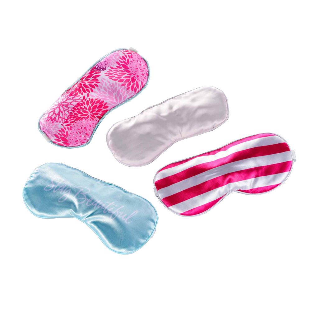 Customize Logo Luxury Silk Sleep Mask Eco-friendly Sleep Gift Eye Care Smooth Colorful Sleeping Eyemask With Pouch For Girl 