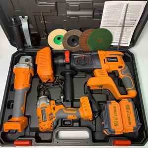 Juego de 3 Herramientas Eléctricas Portátiles: Taladro Percutor de Litio, Llave de Impacto Inalámbrica sin Escobillas y Herramienta Combinada - Product Image 6