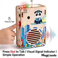 Kit de Ciencia Eléctrica Personalizado Magipanda, Walkie-Talkie para Niños, Juguetes Educativos de Madera DIY STEM para Niños